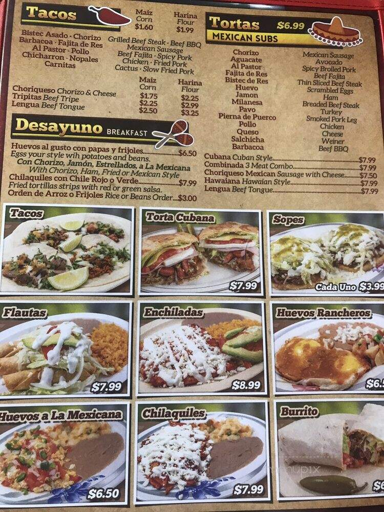 Tortas Y Tacos - Irving, TX menu_pic