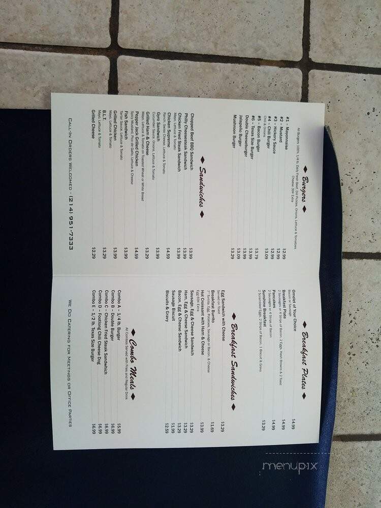 Regal Plaza Cafe - Dallas, TX menu_pic