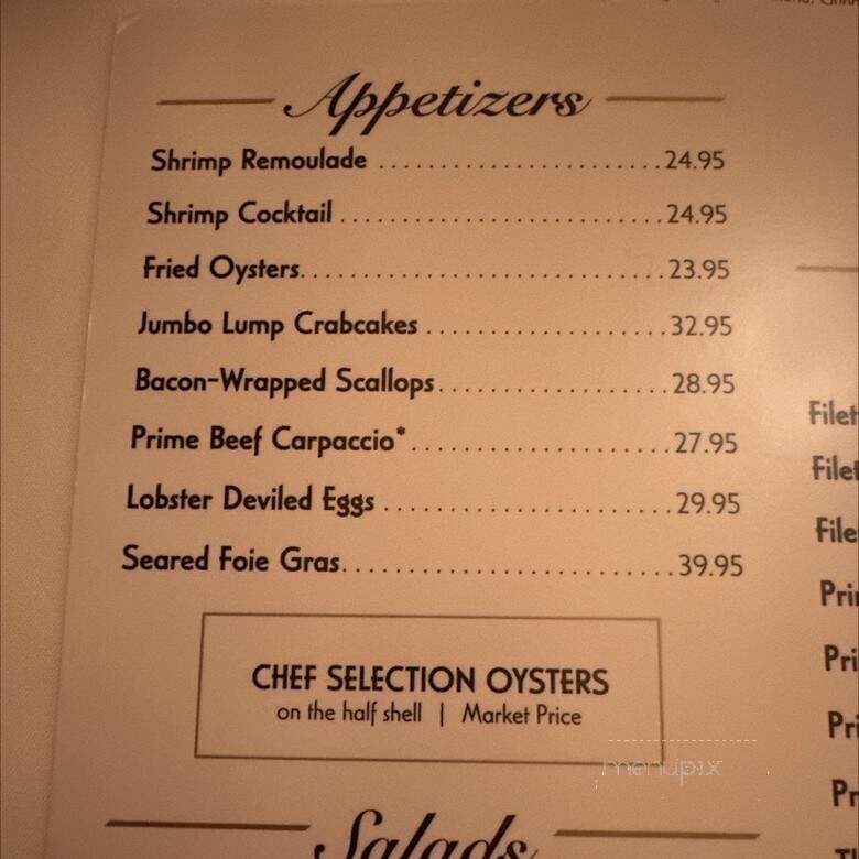 Pappas Brothers Steakhouse - Dallas, TX menu_pic