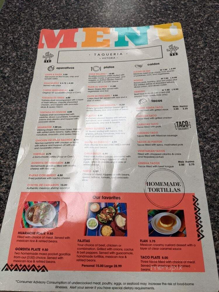 Taqueria Victoria - Farmers Branch, TX menu_pic