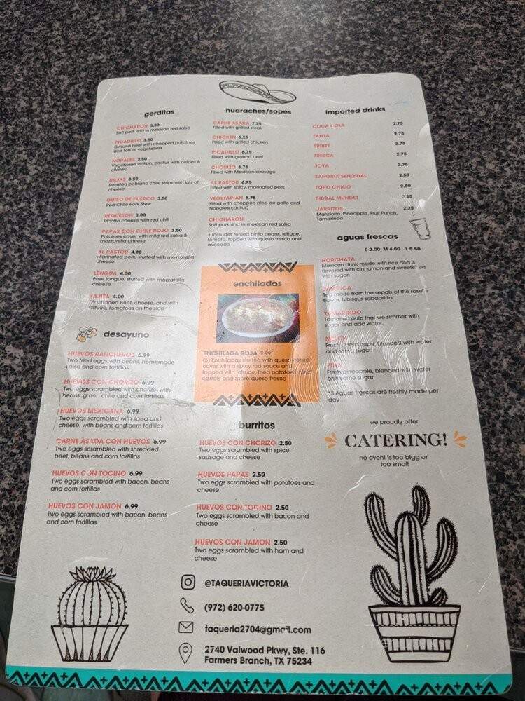 Taqueria Victoria - Farmers Branch, TX menu_pic