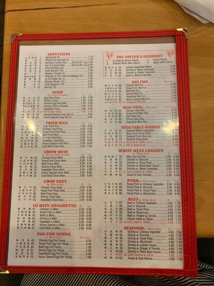 China King Super Buffet II - Dallas, TX menu_pic