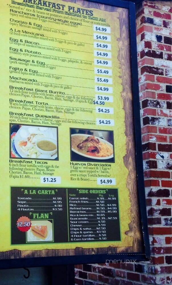 El Paisa - Dallas, TX menu_pic