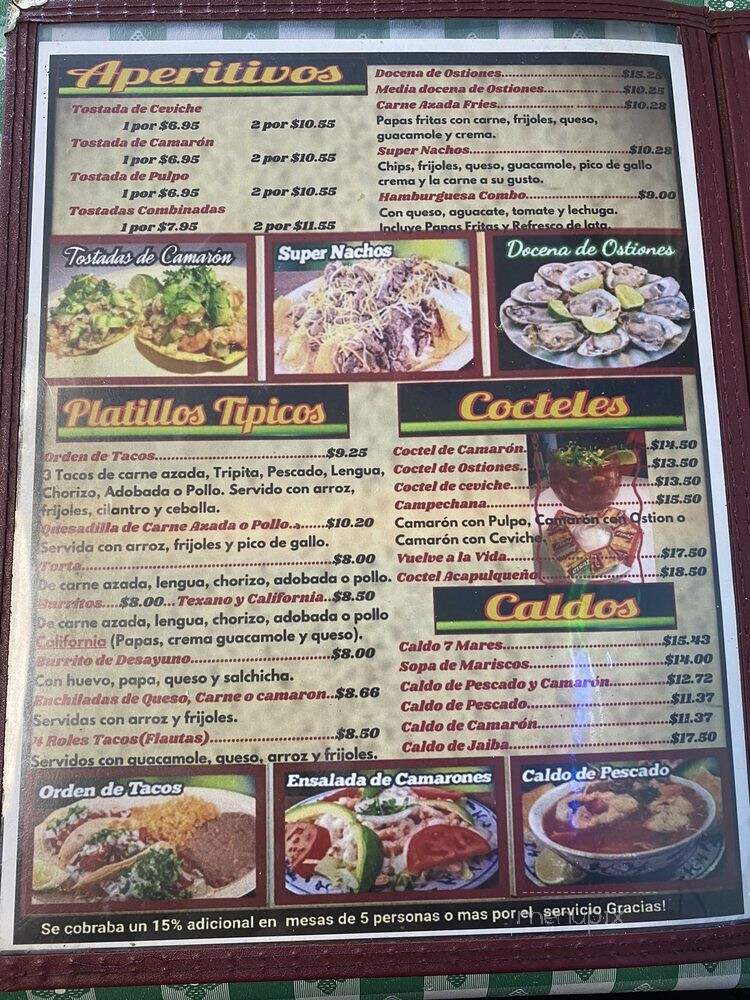 Hacienda Del Sol - Dallas, TX menu_pic