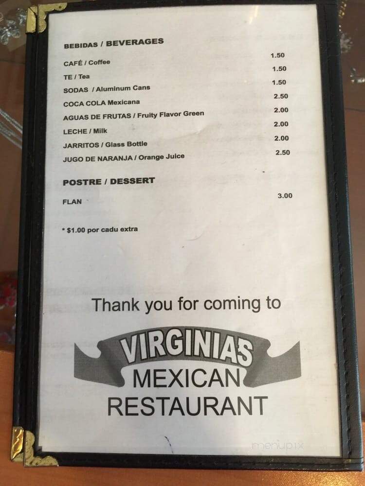 Virginia's Restaurant - Dallas, TX menu_pic