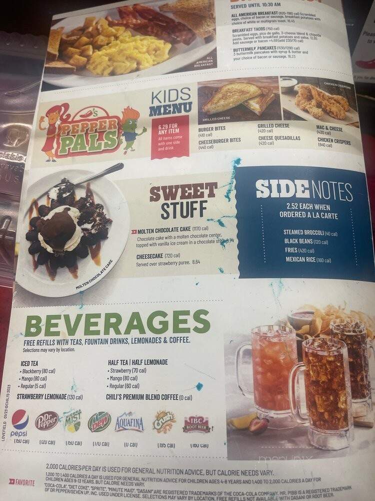 Chili's Bar & Bites - Dallas, TX menu_pic