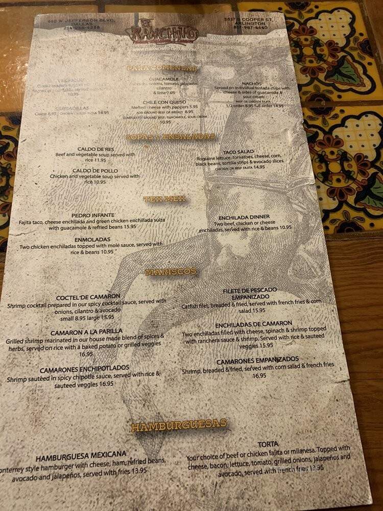 El Ranchito - Dallas, TX menu_pic