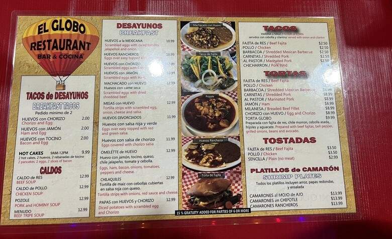 El Global Taqueria - Dallas, TX menu_pic