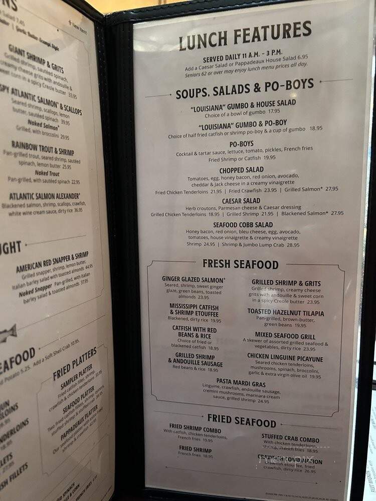 Pappadeaux - Dallas, TX menu_pic