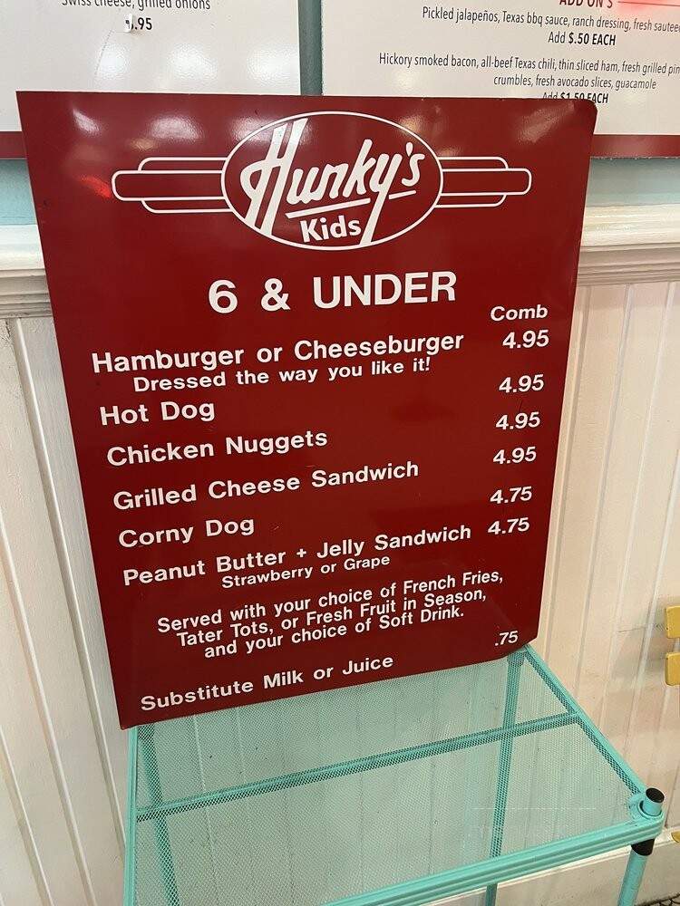 Hunky's Old Fashioned - Dallas, TX menu_pic