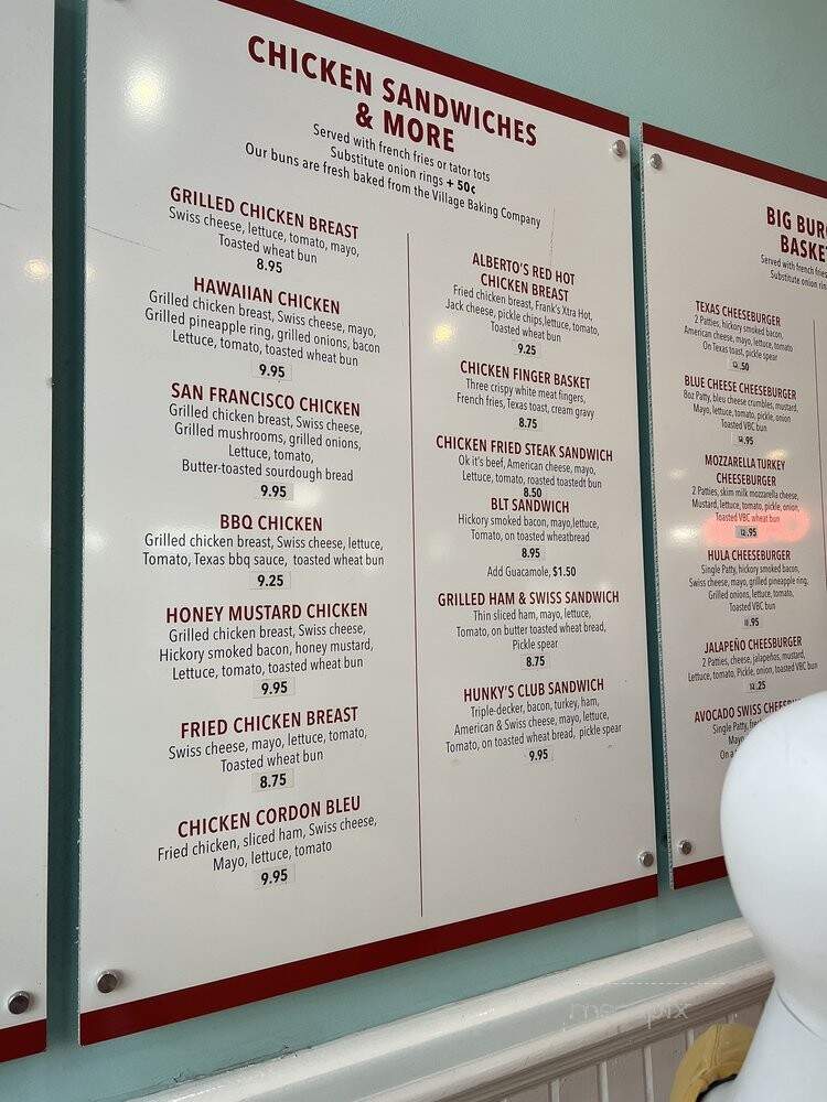 Hunky's Old Fashioned - Dallas, TX menu_pic