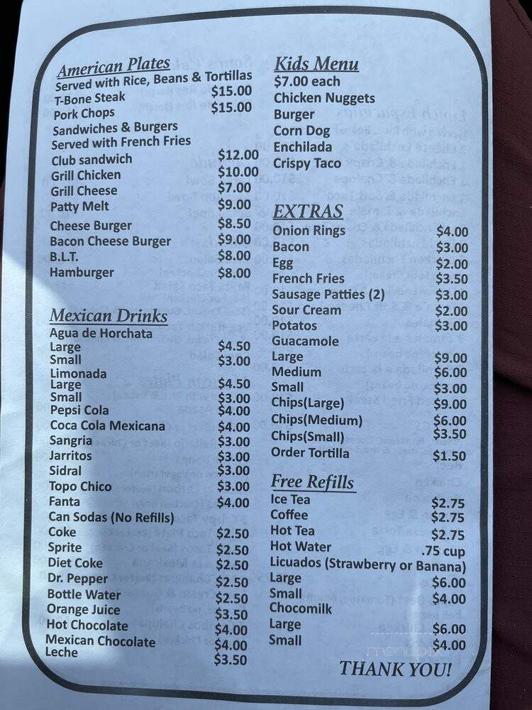 El Jordan Cafe - Dallas, TX menu_pic