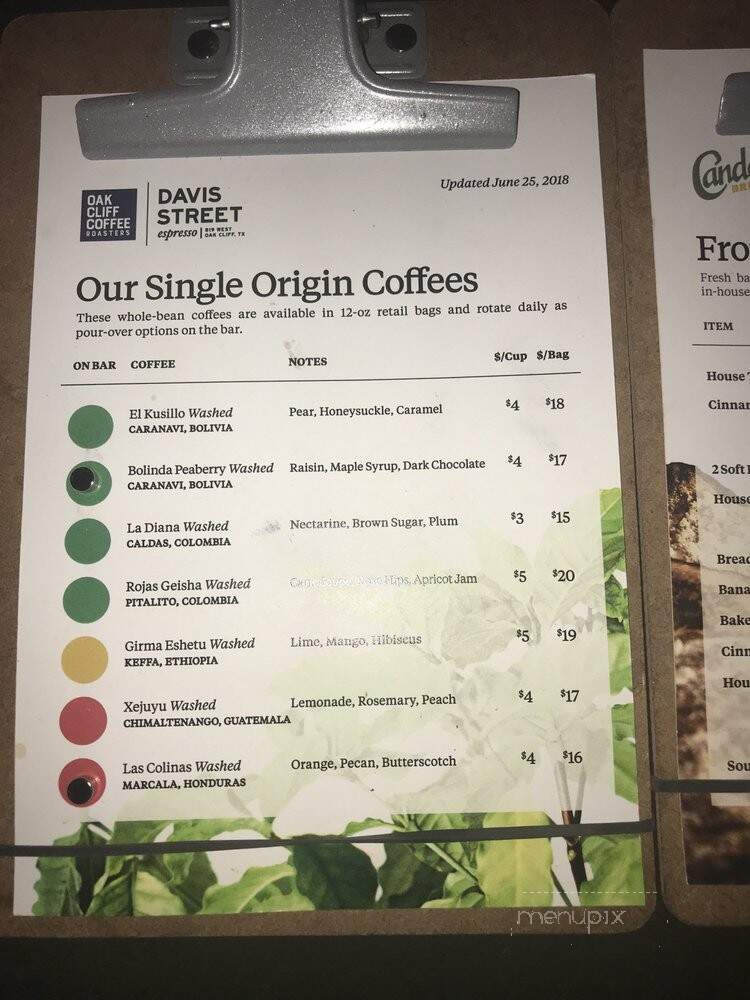Oak Cliff Coffee House - Dallas, TX menu_pic