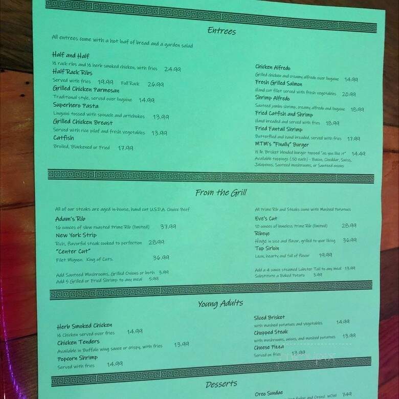 Magic Time Machine - Dallas, TX menu_pic