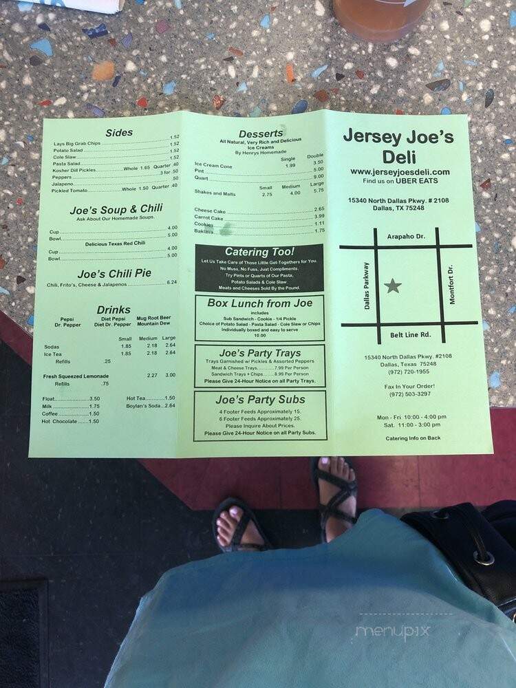 Jersey Joe's Deli - Dallas, TX menu_pic