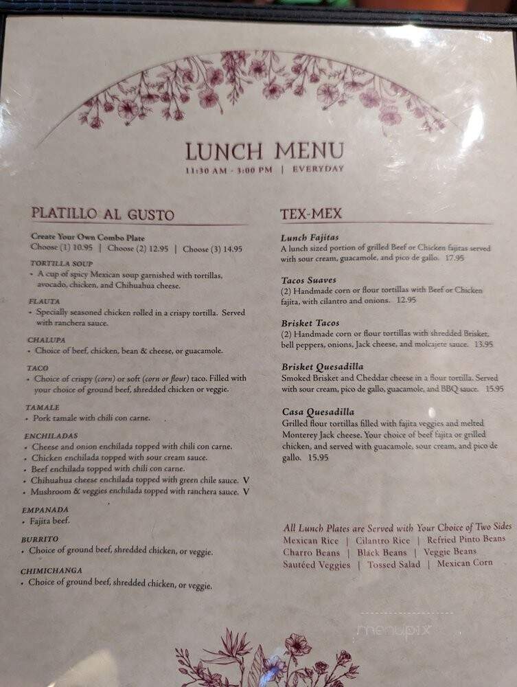Casa Rosa Restaurante - Dallas, TX menu_pic
