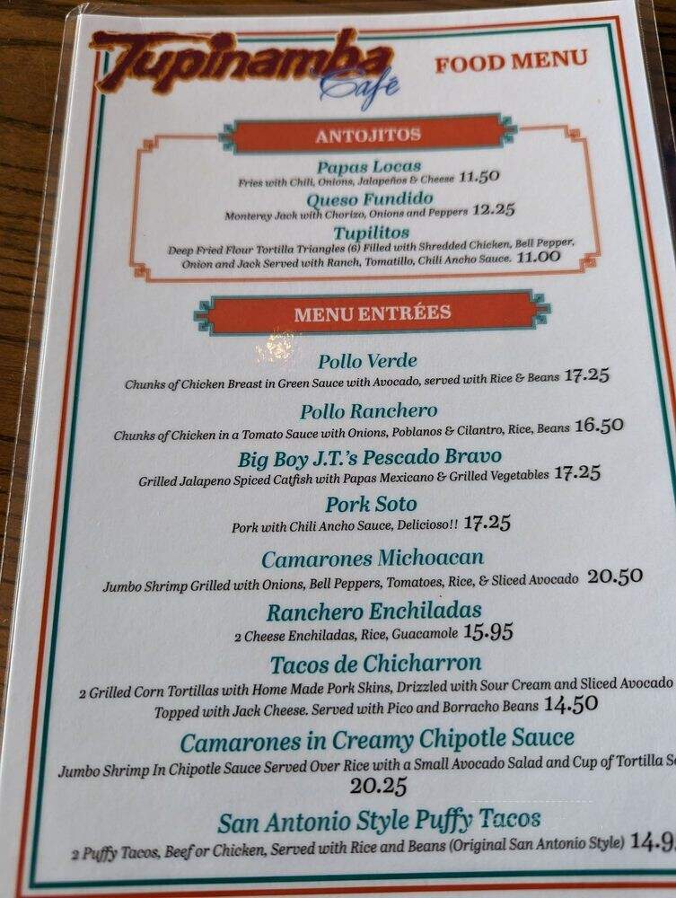 Tupinamba Restaurant - Dallas, TX menu_pic