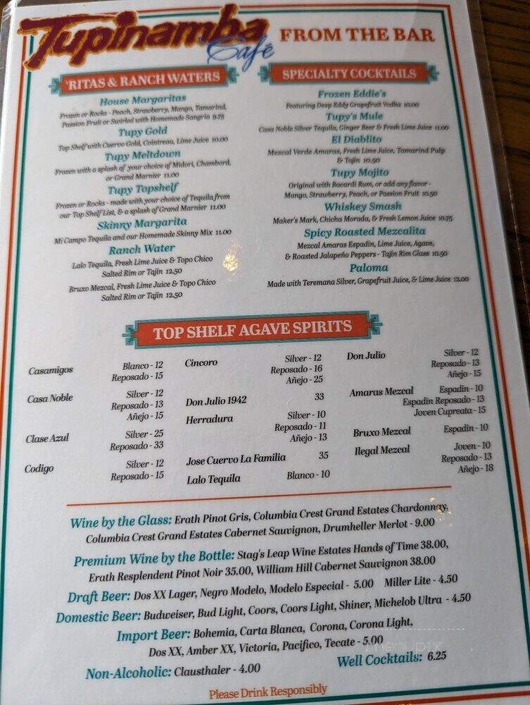 Tupinamba Restaurant - Dallas, TX menu_pic