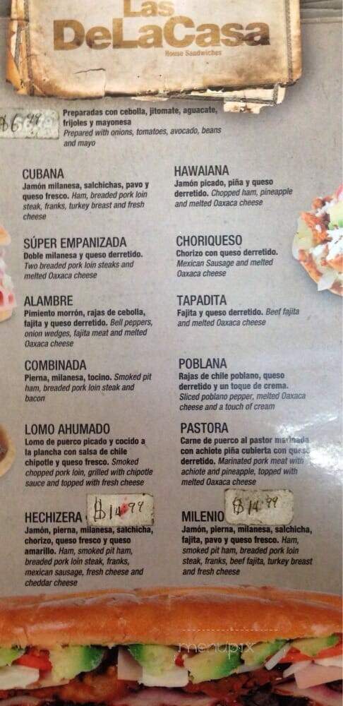 Tortas La Hechizera - Dallas, TX menu_pic