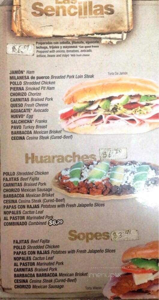 Tortas La Hechizera - Dallas, TX menu_pic