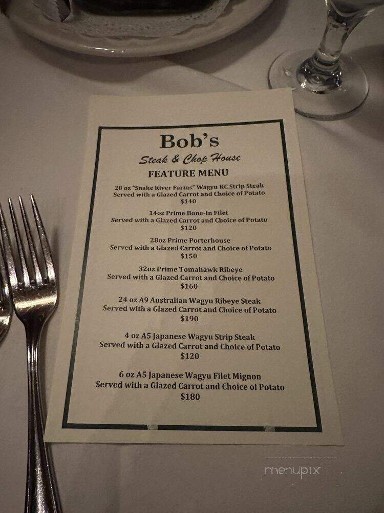 Bob's Steak & Chop House - Dallas, TX menu_pic