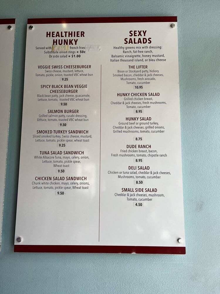 Hunky's - Dallas, TX menu_pic