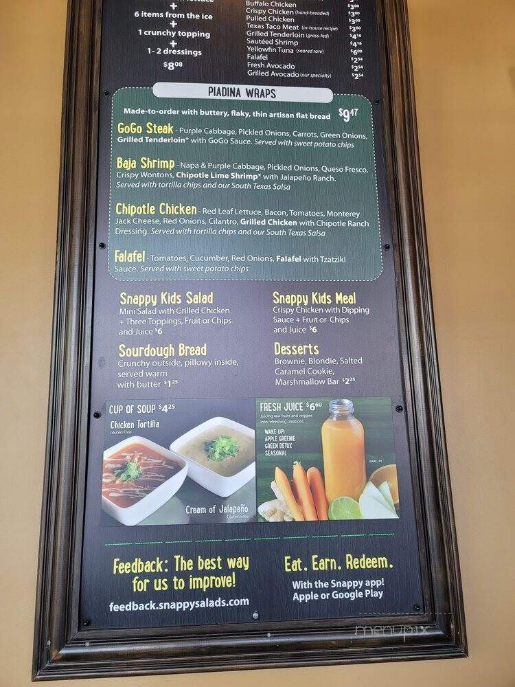 Snappy Salads - Dallas, TX menu_pic