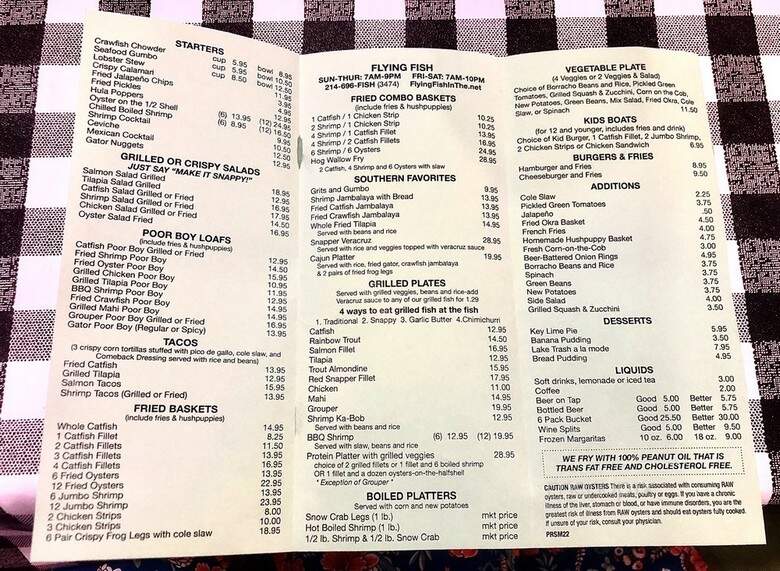 Flying Fish - Dallas, TX menu_pic