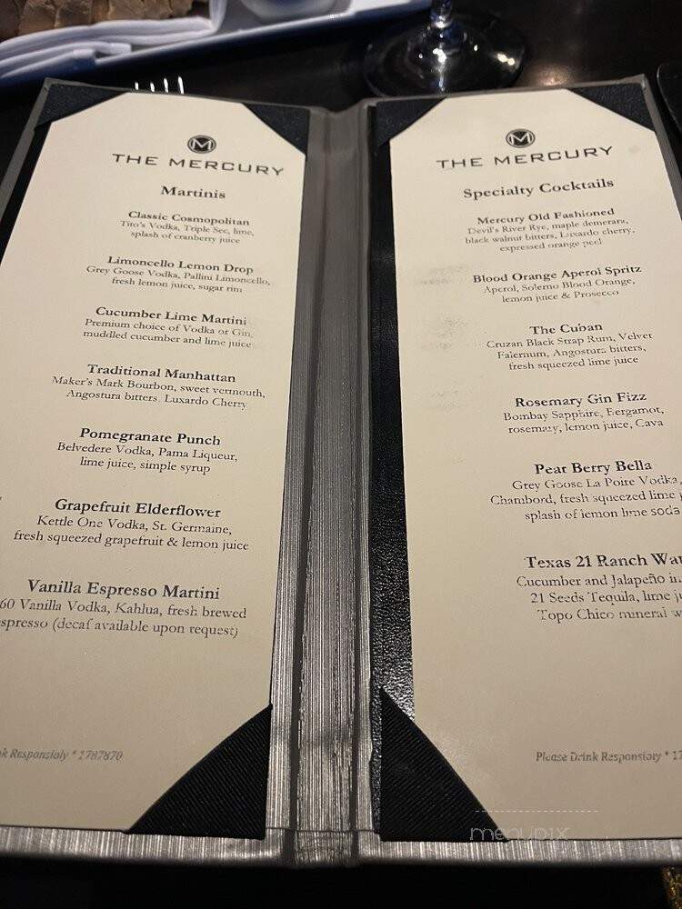 Mercury - Dallas, TX menu_pic