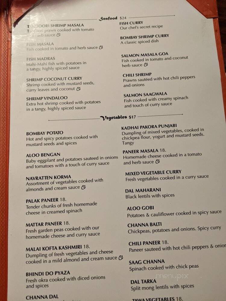 India Palace Restaurant & Bar - Dallas, TX menu_pic