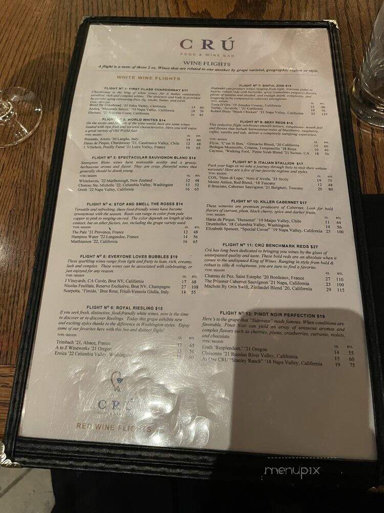 Cru A Wine Bar - Dallas, TX menu_pic