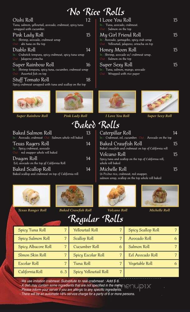 Yokohama Japanese Restaurant - Dallas, TX menu_pic