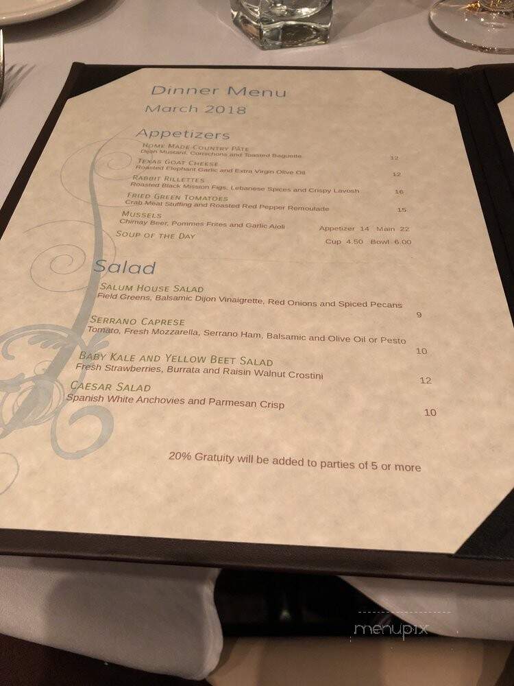 Salum Restaurant - Dallas, TX menu_pic