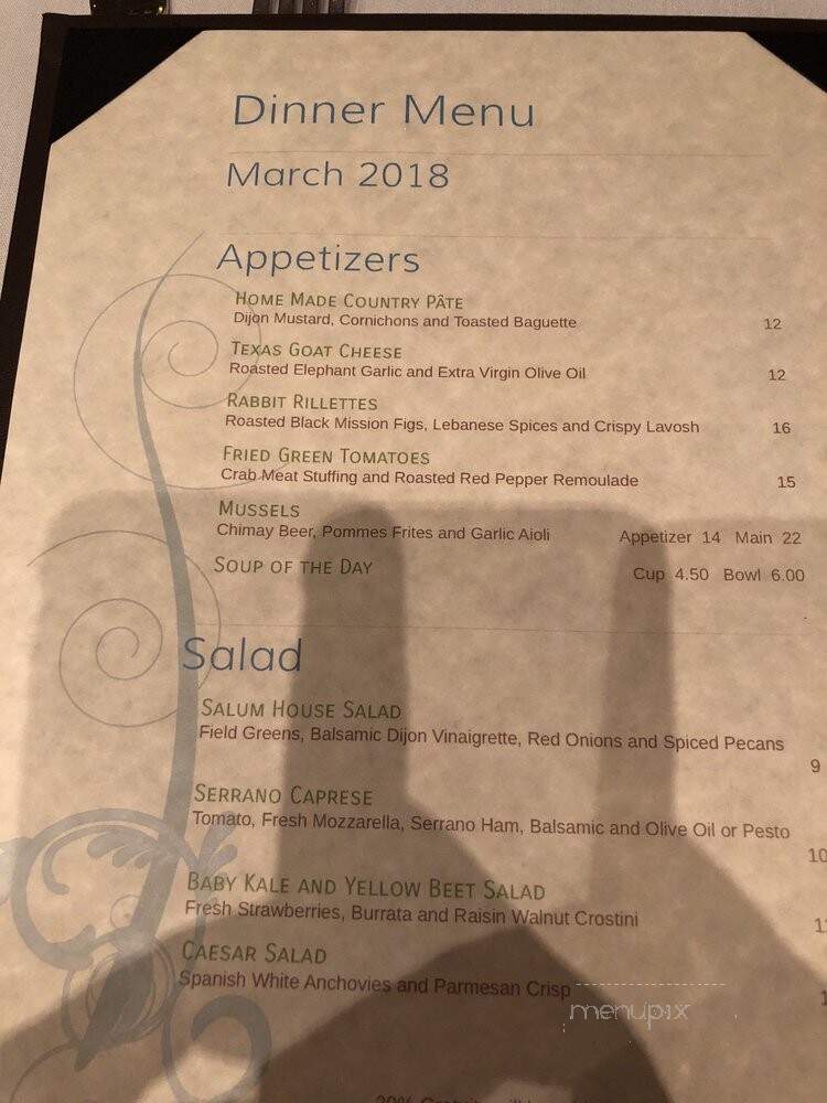 Salum Restaurant - Dallas, TX menu_pic