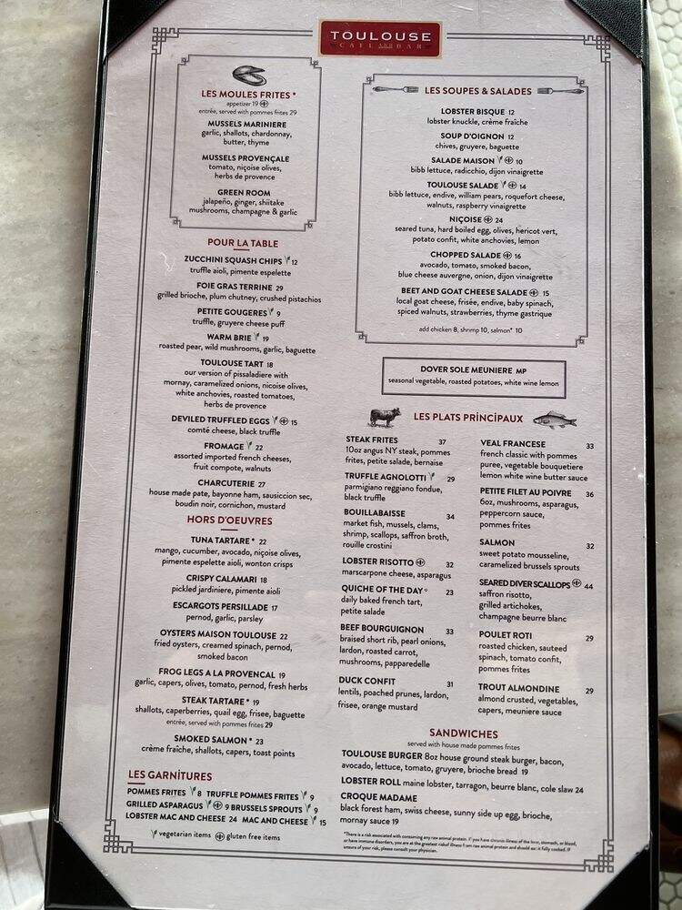 Toulouse - Dallas, TX menu_pic