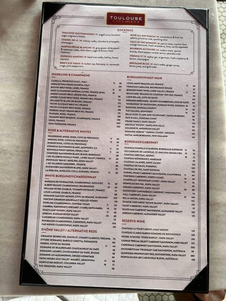 Toulouse - Dallas, TX menu_pic