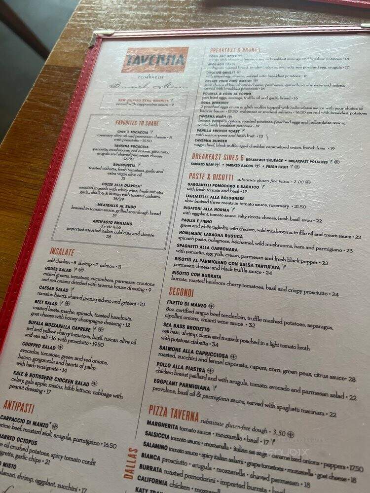 Taverna - Dallas, TX menu_pic