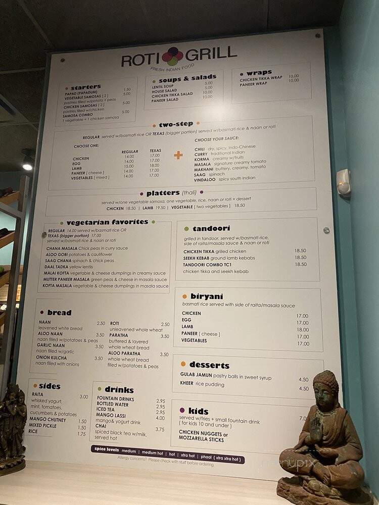 Roti Grill - Dallas, TX menu_pic