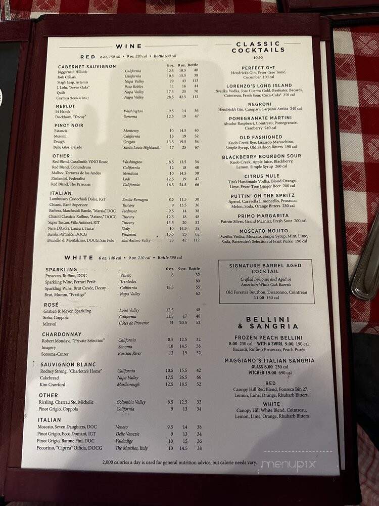Maggiano's Little Italy - Dallas, TX menu_pic