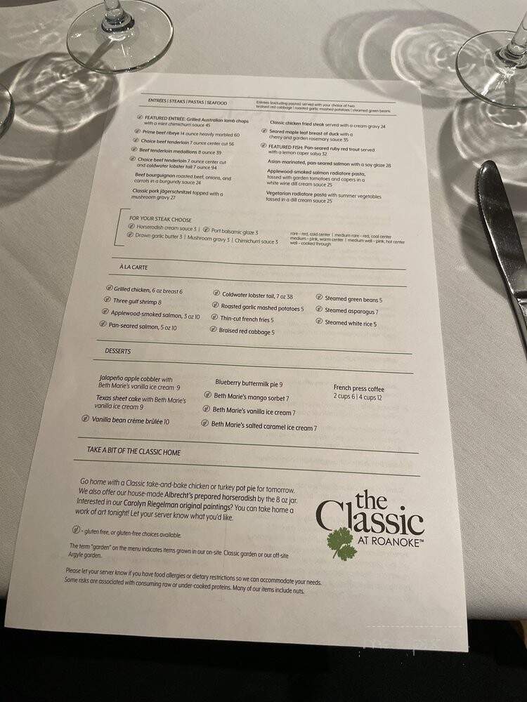 Classic Cafe - Dallas, TX menu_pic