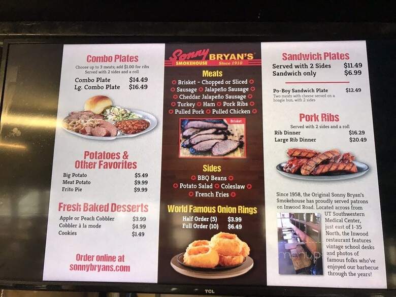 Sonny's - Dallas, TX menu_pic