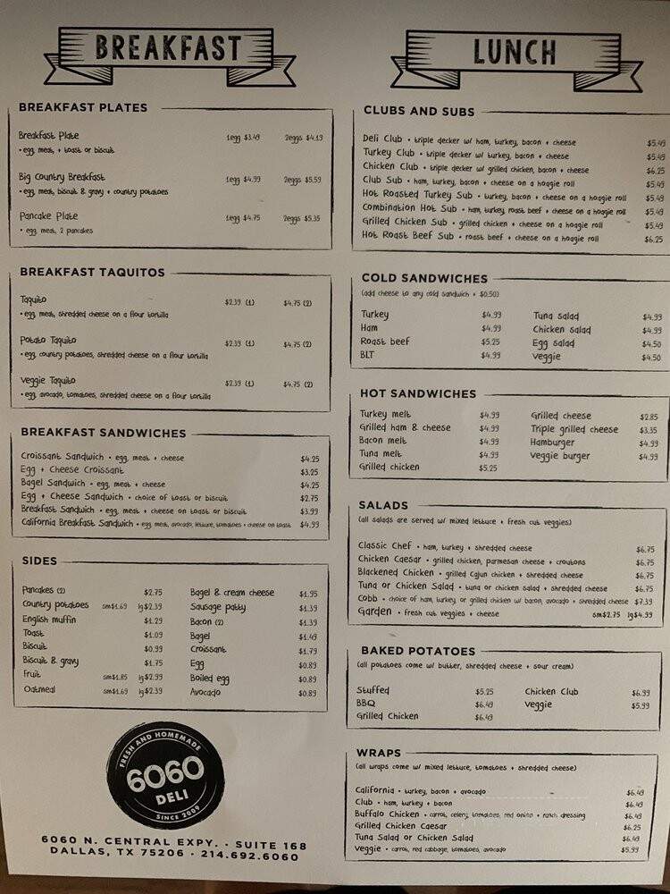 Vanessa's - Dallas, TX menu_pic