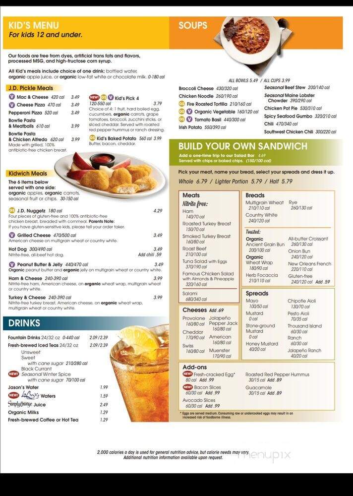 Jason's Deli - Dallas, TX menu_pic
