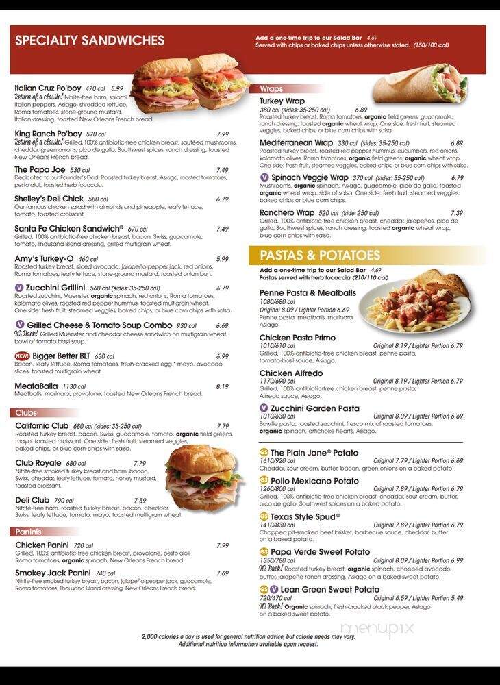 Jason's Deli - Dallas, TX menu_pic