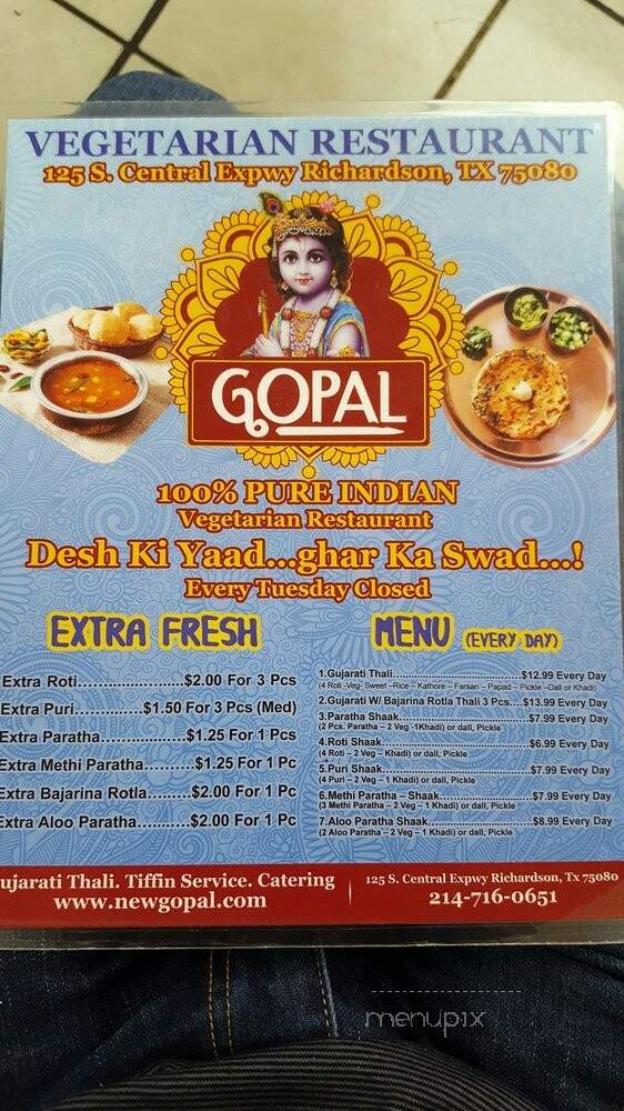 Gopal Restaurant - Richardson, TX menu_pic