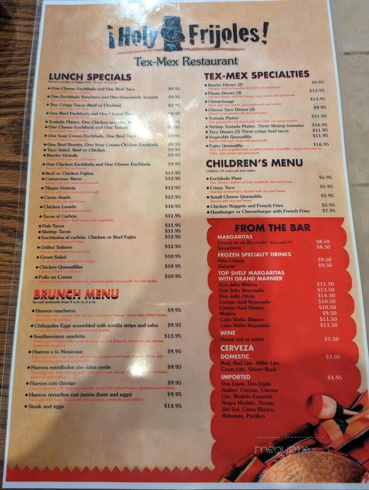 Holy Frijoles - Richardson, TX menu_pic