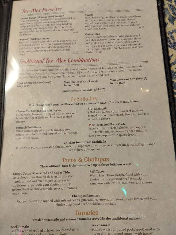 El Norte Mexican Grill - Plano, TX menu_pic