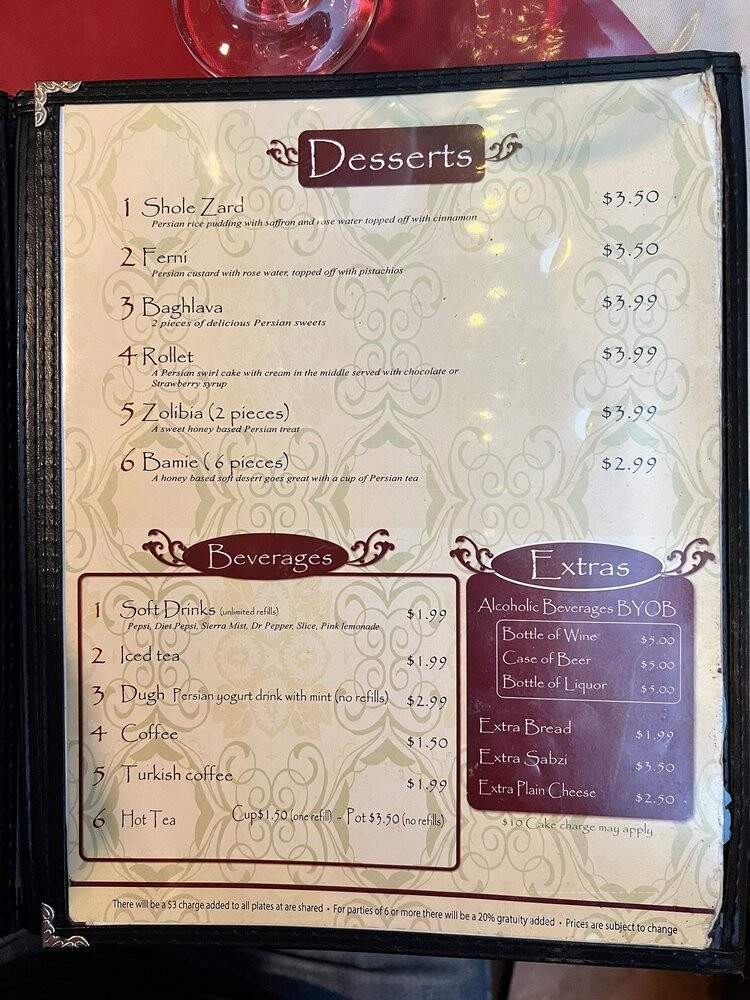 Kasra - Richardson, TX menu_pic