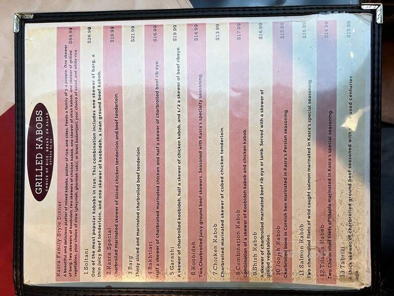 Kasra - Richardson, TX menu_pic