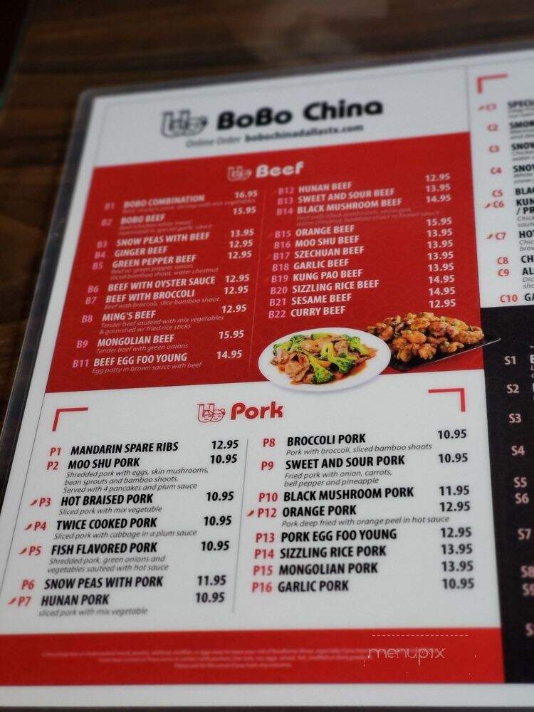 Bo Bo China - Dallas, TX menu_pic
